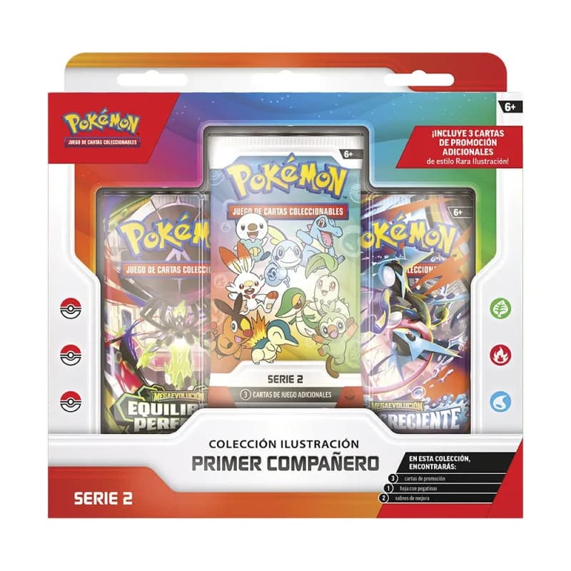 Pack 3 Sobres Pokemon Primer Compañero Serie 2 Español