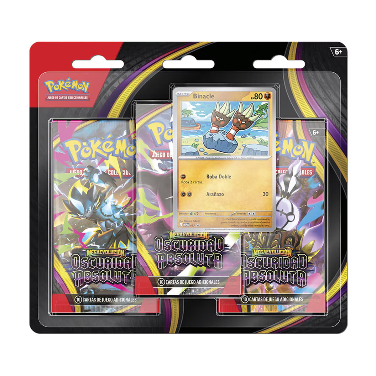Pack de tres sobres Megaevolucion Oscuridad Absoluta Pokémon JCC Bandai