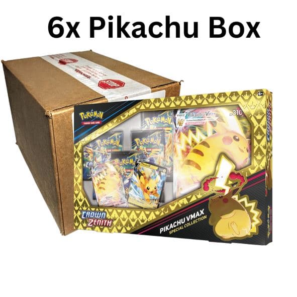 Pokemon Crown Zenith Pikachu VMAX Collection - Sealed Case 6x — Inglés