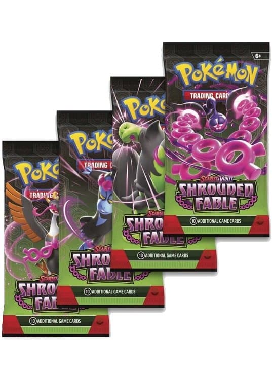 Booster Pack full artwork set (4 stk.) fra SV06.5 Shrouded Fable — Inglés