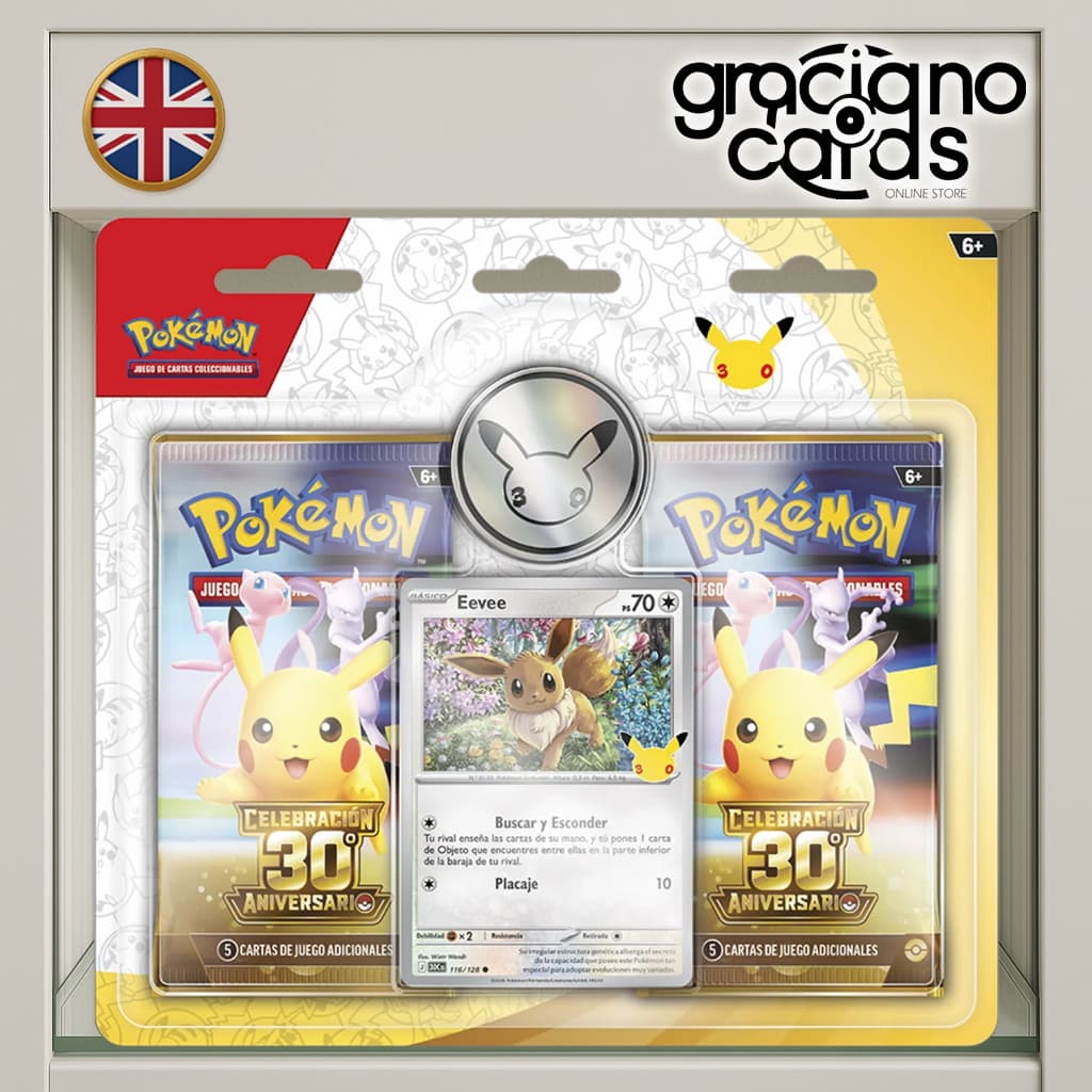 Blister Moneda 30 Aniversario | Cartas Pokémon | 2026 — Inglés