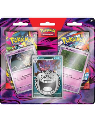 Pokémon Megaevolución: Blister Gengar, Marshadow y Mimikyu 2 Sobres (Español)