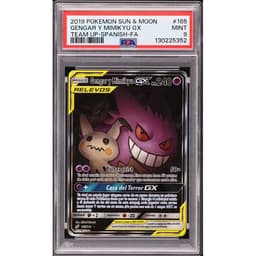 Gengar & Mimikyu GX (TEU 165) Unión de Aliados — PSA 9