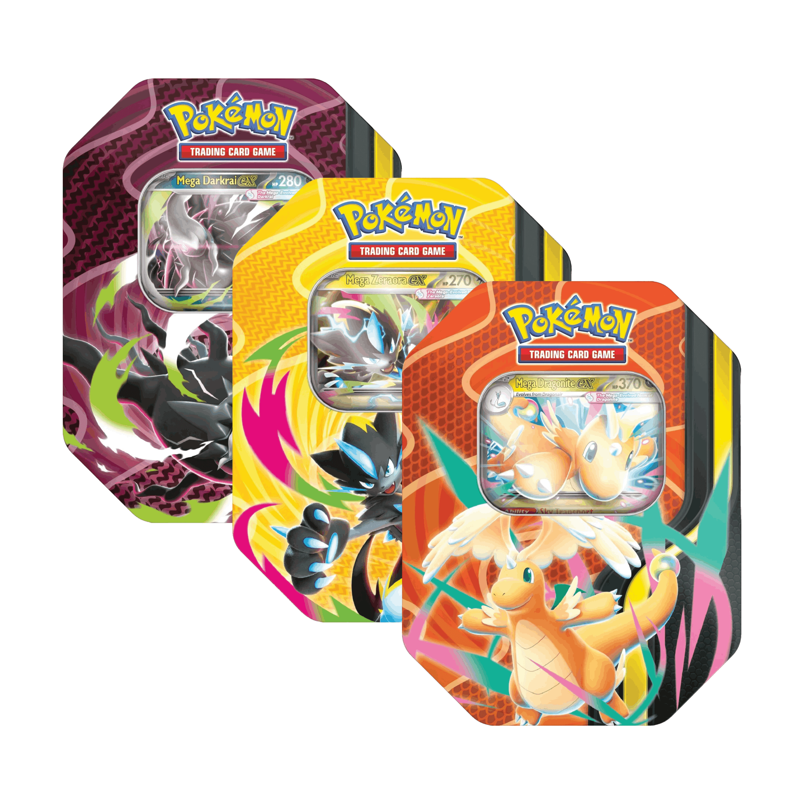 Lata Mega Zeraora/ Mega Darkrai/ Mega Dragonite EX — Español