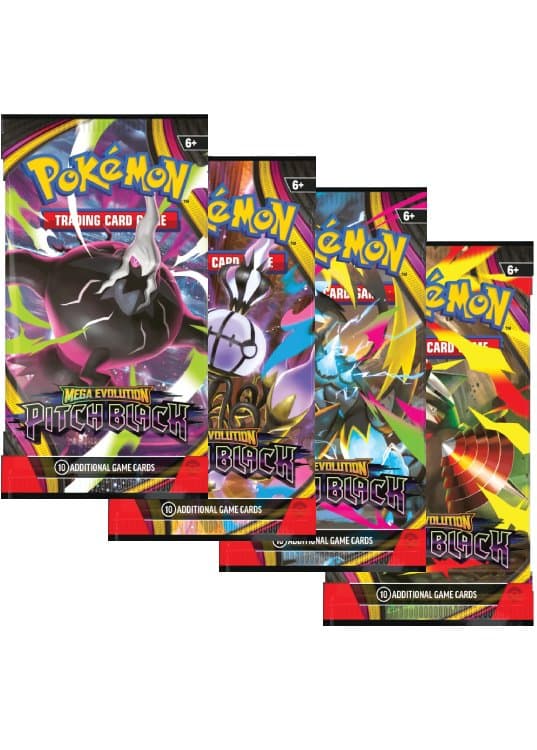 Booster Pack full artwork set (4 stk.) fra ME05 Pitch Black — Inglés