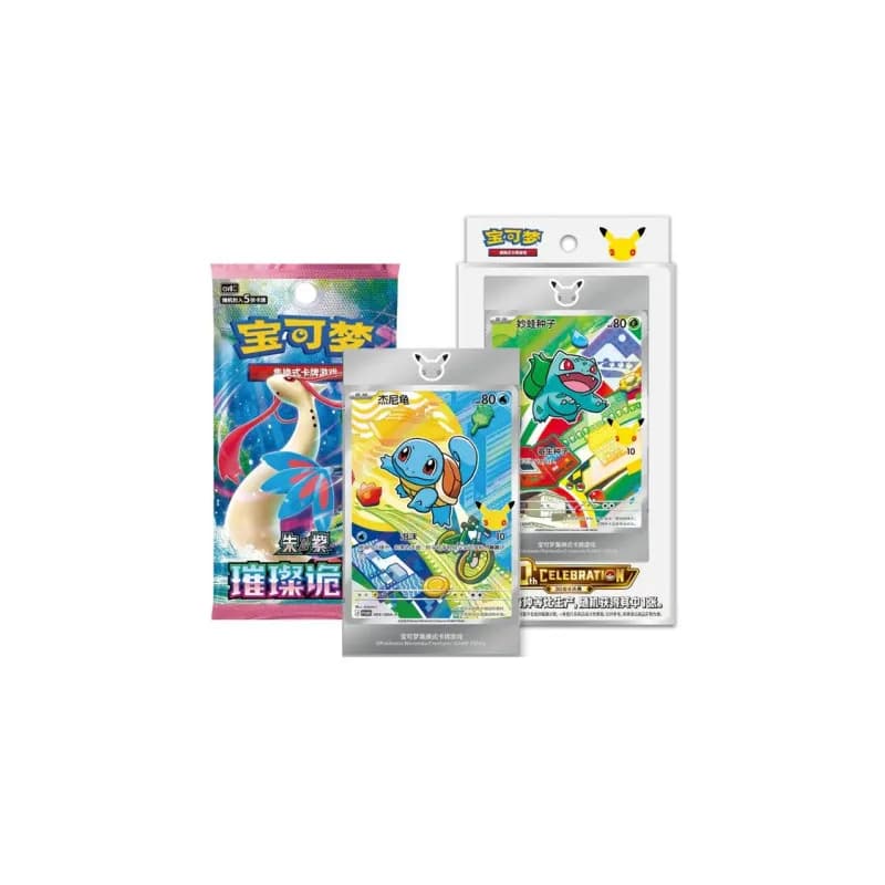 Sobre Pokemon Brilliant Fantasy + Expostior + 30th Aniversario Carta First Partner Chino Sorpresa