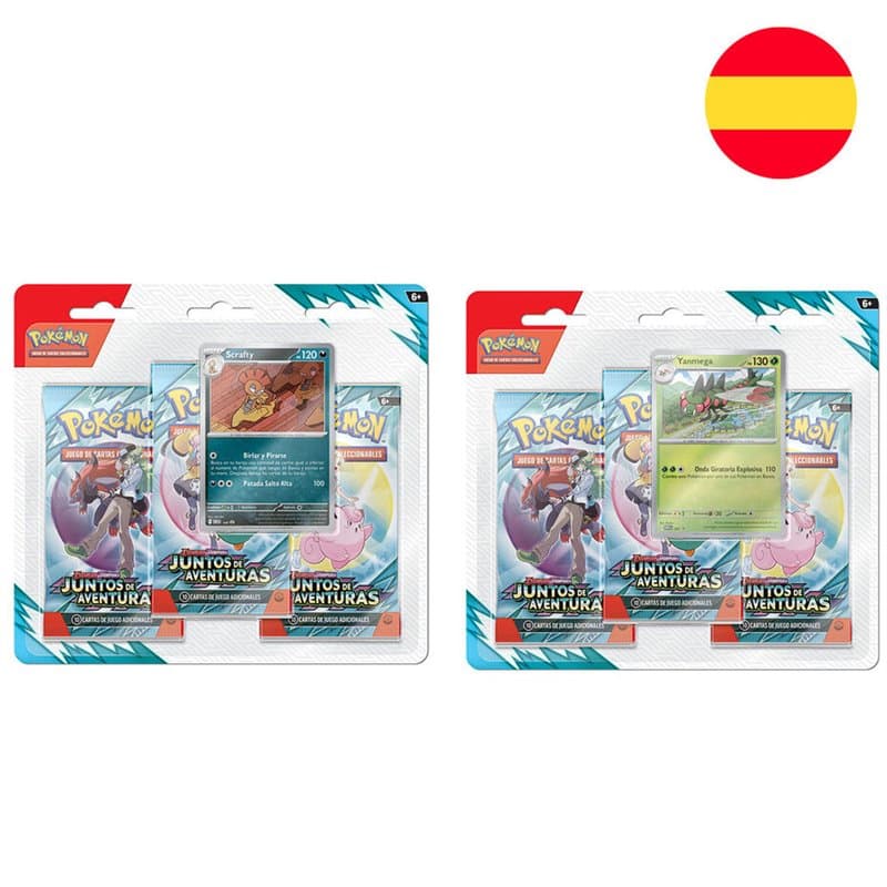 Blister juego cartas coleccionables Juntos de Aventuras Pokemon español surtido