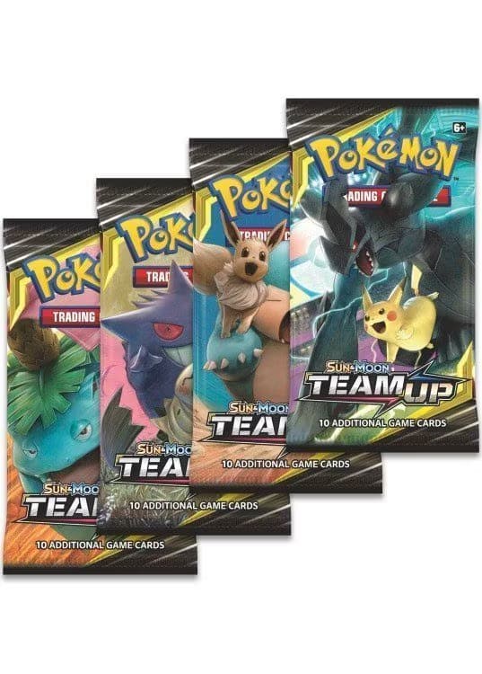 Booster Pack full artwork set (4 stk.) fra S&M Team Up — Inglés