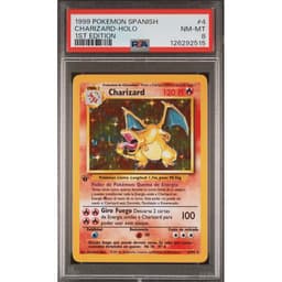Charizard (BS 4) Base Set Español 1st Edition — PSA 8