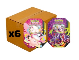 Case 6 latas Summer Tin EX de Mega Clefable y Mega Gengar ESPAÑOL - Pokémon TCG