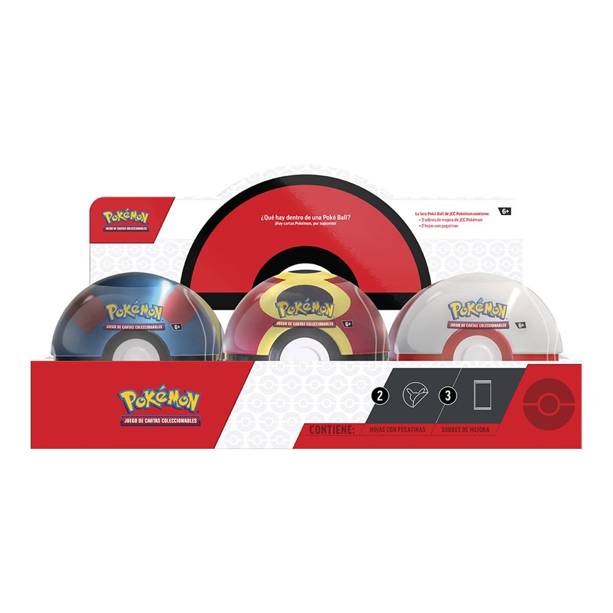 Lote Poke Ball con 3 sobres de cartas y 2 hojas de pegatinas Pokémon Bandai