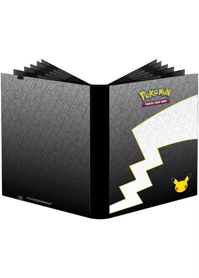 Stor 25 års jubilæum softcover mappe med pokemonmotiv (Pikachu) (9 kort pr. side)