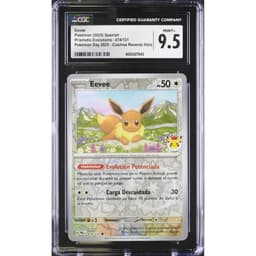 Eevee (PRE 074) Evoluciones Prismáticas Pokémon Day Stamp 2025 — CGC 8