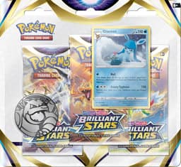 Pokemon TCG Brilliant Stars 3-pack Blister — Glaceon — Inglés